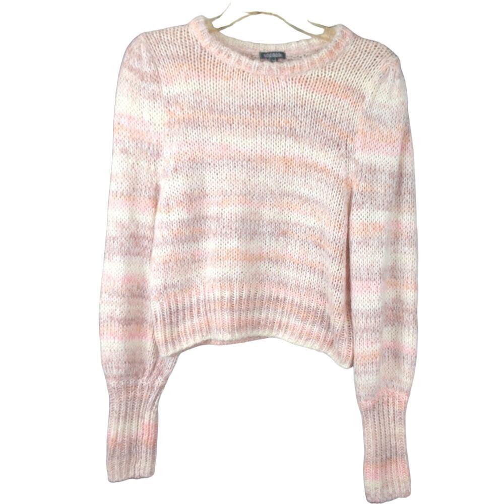 Wild Fable Cropped Sweater Crewneck Pullover Pink Brown Size L